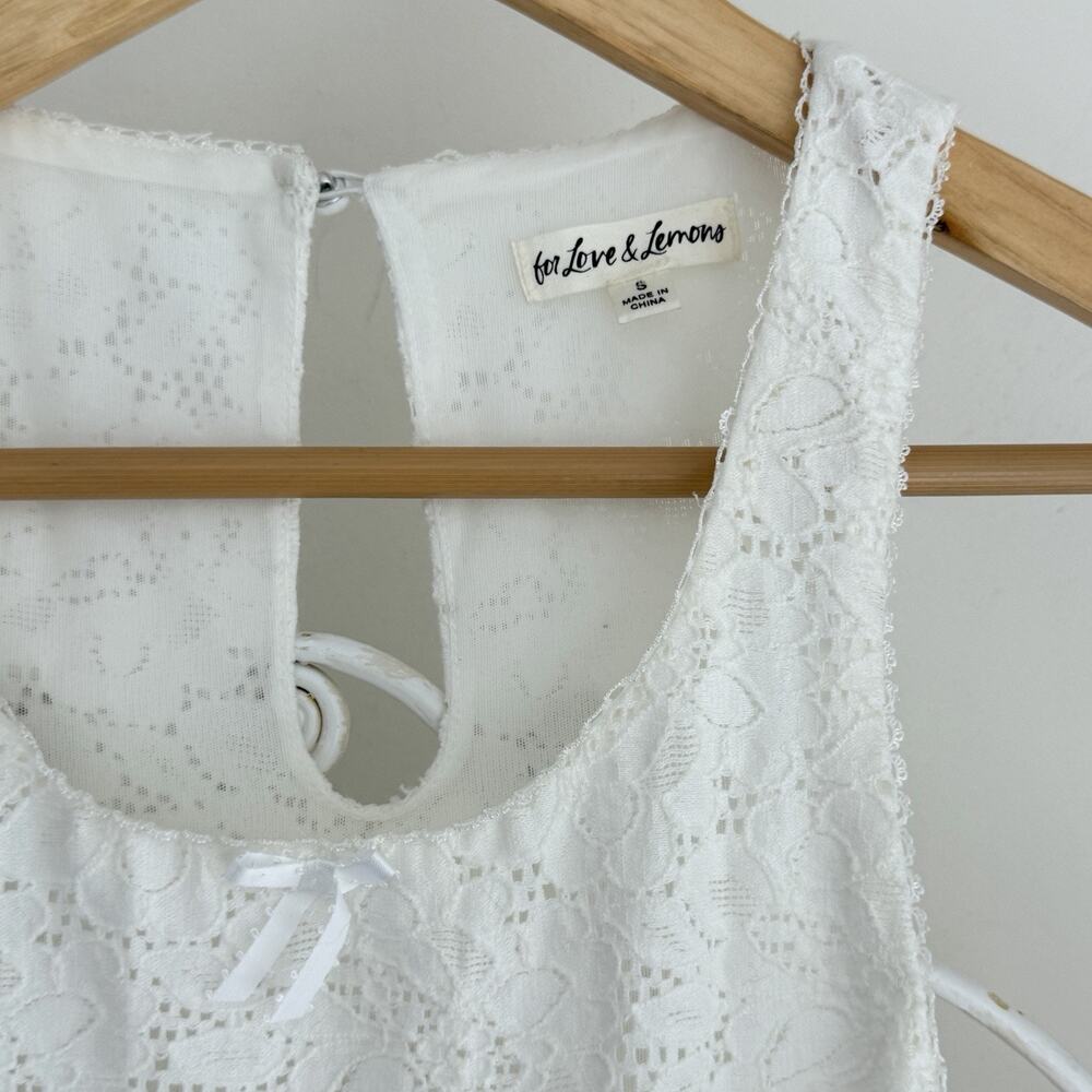 For Love and Lemons Dress Small White Lace Minimalist Sundress Romantic Mandy - Picture 8 of 13